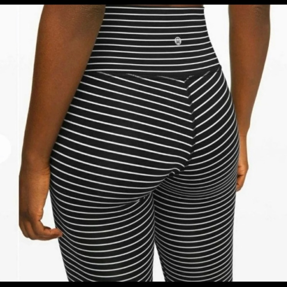 Lululemon Wunder Under High Waist Crops Stripe